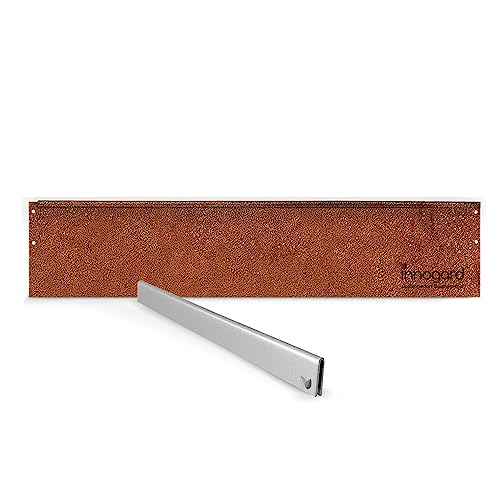 innogard 6002-001 – Rasenkante schmal – Corten-Stahl – 100 x 0,1 cm Beet-Einfassung, Korrosionsschutz, 14 cm Höhe von innogard