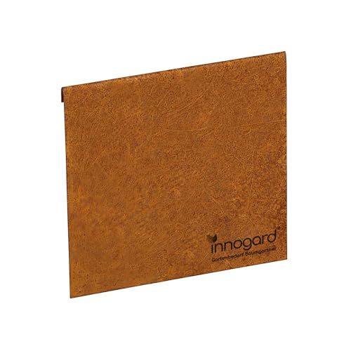 innogard 6021-002 – Verbinder für Rasenkantenband – Corten-Stahl – Verbindungselement zur Beet-Einfassung, 20 cm Höhe von innogard