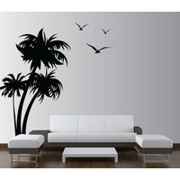 Palme Kokosnuss Wandtatz Mit Möwe Vögel 3 Bäume 1132 | 8 Füße Hoch von innovativestencils