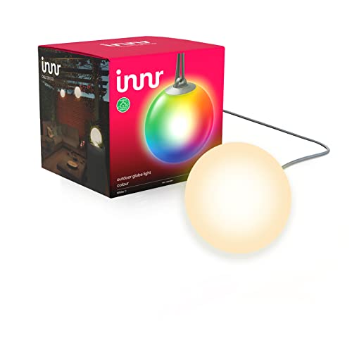 innr Smart Outdoor Globe Light Color, Erweiterung (benötigt kompletten Satz), 19cm RGBW LED Smart Gartenlampe, IP65, dimmbar, 1-Pack, OGL 130 CG… von innr