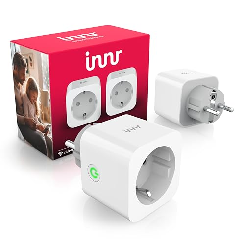 Innr Zigbee Steckdose, Smart Steckdose, funktioniert mit Philips Hue*, Alexa, Google Home und SmartThings, Smart Plug mit Sprachsteuerung, 2-Pack von innr