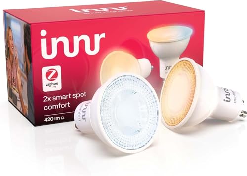 innr GU10 Zigbee Smart Lampe, funktioniert mit Alexa und Hue* (Bridge erforderlich), Warmweiß bis Kaltweiß, LED Spots Dimmbar, Smart Home Lampe, 2-Pack von innr