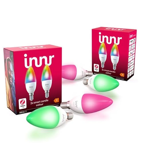 innr Zigbee E14 LED Kerze, Color, funktioniert mit Alexa, Philips Hue*, Hey Google (Bridge erforderlich) Glühbirne E14 RGB, Smart Lampe, Dimmbar, 4-Pack von innr