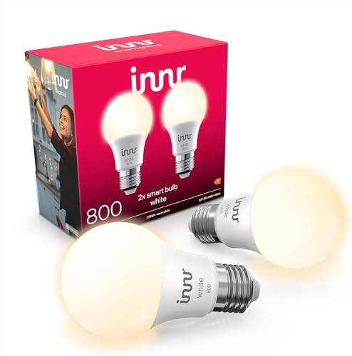 innr Zigbee E27 LED Warmweiss Dimmbar, Smart Lampe, Funktioniert mit Hue*, Amazon Echo (4th Gen) und SmartThings, 806 Lumen, 2-Pack von innr