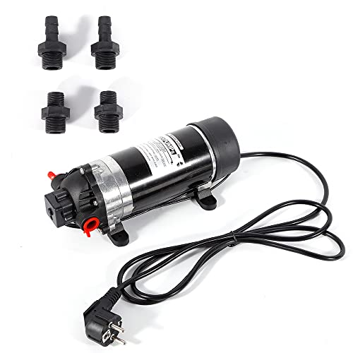 WasserPumpe 220V Membranwasserpumpe Selbstansaugende Rauscharm Automatischer Trockenpumpe Druckschutz Mini Elektrische Wasserpumpe für Aquarium Teich Garten und Hydroponik System 160PSI von innytund