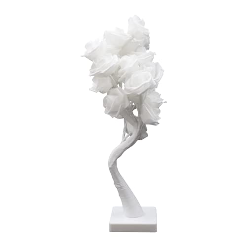 innytund Tischlampe Weiß Rose Wiederaufladbare Tischlampe PE Lichtfarbe Kabellos Nachttischlampe with Timer, 10 * 45cm Akku oder USB LED Tischleuchte für Garten/Tisch/Nachttisch/Restaurants von innytund