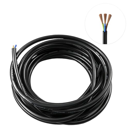 inodiref 5 Meter 20AWG Elektrokabel 5.7MM Elektrokabel Kupfer Mantelleitung Kabel Flexibel für die Überwachung und Andere Stromanwendungen im Haushalt 3x0.5mm² von inodiref