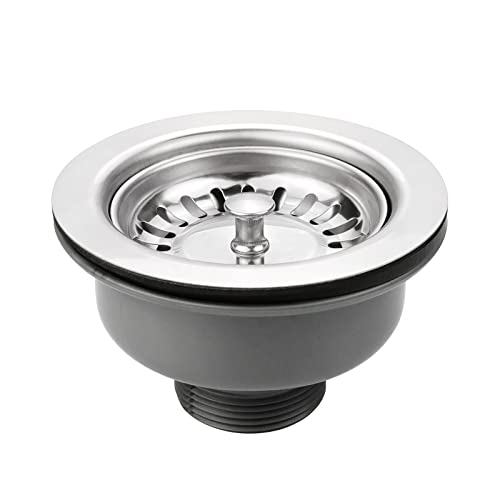 inodiref Ø 114 mm Edelstahl Küchenspüle Ablaufstopfen Küche Siebkorbventil Edelstahl Korb Abflusssieb Abfluss Siebkörbchen,Verdicktes Design 1½" Oben Passend für Spülbecken-Lochgröße 83–90 mm von inodiref