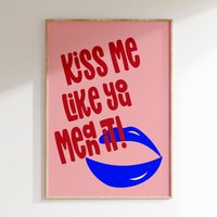 Retro Wand Kunst Groovy Funky Poster Design Geschenke Für Sie Oder Ihn Bunte Wandkunst Vintage Prints von inouiboutique
