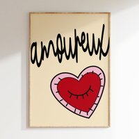 Retro Wand Kunst Groovy Funky Poster Design Geschenke Für Sie Oder Ihn Bunte Wandkunst Vintage Prints von inouiboutique