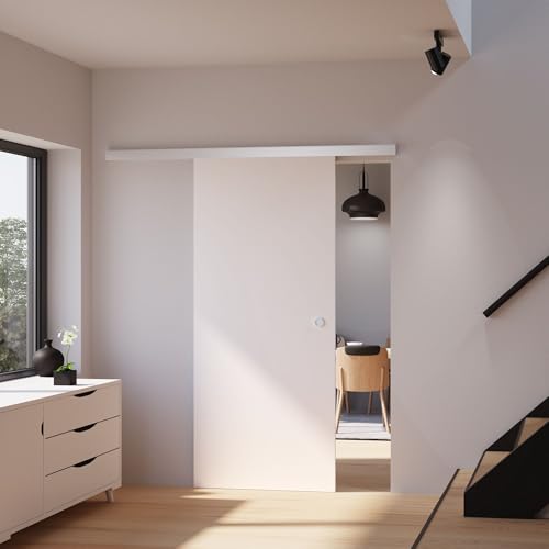 inova Holz-Schiebetür 900 x 2150 x 25 mm Vollspan weiß Alu Komplettset mit Laufschiene und Griffmuschel inova Holz-Schiebetür 900 x 2150 x 25 mm Vollspan weiß Alu Komplettset mit Laufschiene und Griffmuschel von inova