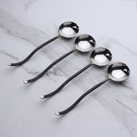 Twig Design Gebrannte Schwarze Zucker Löffel 4 Stk. Set von inoxflatware