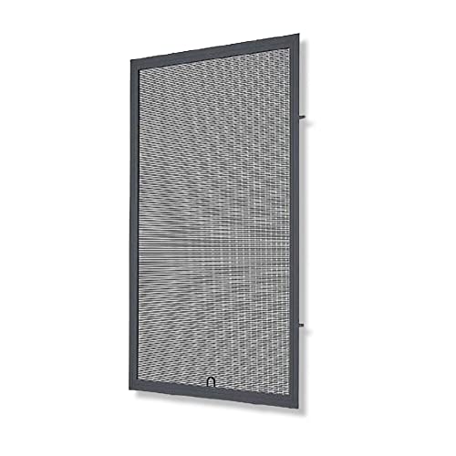 Fliegengitter- Fenster- Mücken- Insektenschutz- Alu- Anthrazitgrau RAL7016 optimal für Rolläden (100cm x 120cm, 16mm Einhängewinkel) von insektenschutz-rollladen-shop-1000-FeRo