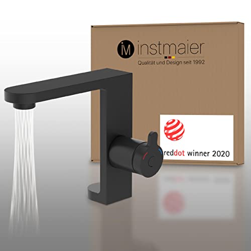 instmaier Design Waschtischarmatur B4 | schwarz matt | Wassersparender Wasserhahn fürs Bad | Einzigartiges Strahlbild | Red Dot Design Award Winner 2020 von instmaier