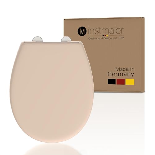 instmaier Toilettendeckel mit Absenkautomatik | Bahama-Beige | Made in Germany | ovale Form | Toilettensitz aus Duroplast | Leicht abzunehmende Toilettenbrille | WC-Sitz stabil bis 250kg von instmaier