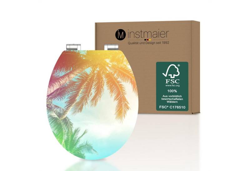 instmaier WC-Sitz Gaia Holz Toilettendeckel, Motiv Palme, mit doppelter Absenkautomatik von instmaier