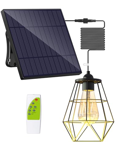 INTELAMP Solar-Hängeleuchten für den Außenbereich,Innenbereich 4000mAh Solarlampen für Außen Hängend mit Fernbedienung, Solar Hängelampen für Außen für Garten Terrasse Balkon Pavillon von INTELAMP