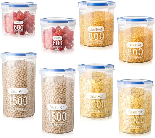 intellitoy 【BPA-Frei】 8er Vorratsdosen mit luftdichtem Deckel - Müsli & Getreide Organizer | 100% pflanzlich | Schnell & einfach intellitoy 【BPA-Frei】 8er Vorratsdosen mit luftdichtem Deckel - Müsli & Getreide Organizer | 100% pflanzlich | Schnell & einfach von intellitoy