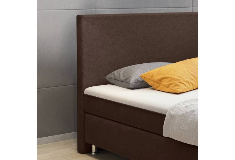 inter Boxspringbett Berlin 180x200 cm Doppelbett mit intergriertem Topper (Boxspringbett Set, Inkl.Kopfteil mit integriertem Topper und Matratzen), SOFORT LIEFERBAR von inter