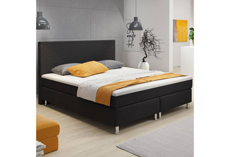 inter Boxspringbett Berlin 180x200 cm Doppelbett mit intergriertem Topper (Boxspringbett Set, Inkl.Kopfteil mit integriertem Topper und Matratzen), SOFORT LIEFERBAR von inter