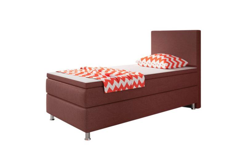inter Boxspringbett Berlin mit 7 Zonen Taschenfederkernmatratze inkl. Topper (Boxspringbett, Bett inkl.Kopfteil mit Topper und Matratze 90x200 cm 140x200 cm), SOFORT LIEFERBAR von inter