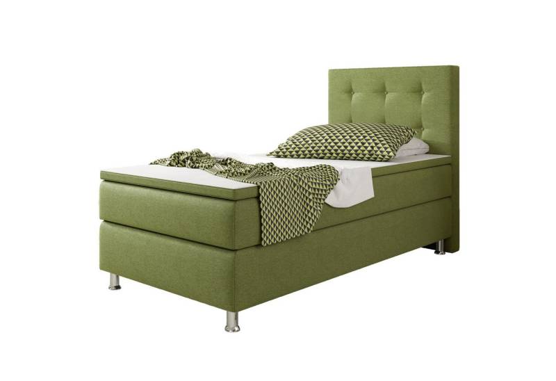 inter Boxspringbett Köln 90x200cm mit inkl. Topper und Matratzen (Bett, Komplett Set, Bett Schlafbett mit Matratze 90x200 cm), inkl.Kopfteil mit Matratzen und Topper von inter