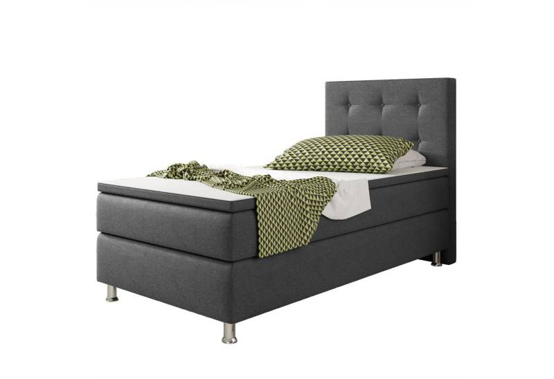 inter Boxspringbett Köln 90x200cm mit inkl. Topper und Matratzen (Bett, Komplett Set, Bett), inkl.Kopfteil mit Matratzen und Topper von inter