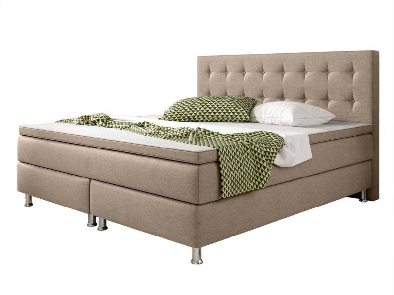 inter Boxspringbett K-01 Schlafzimmerbett Betten Bett inklusive Topper und Matratzen (Komplettbett Set, Bett 180x200 cm inkl.Kopfteil mit 7-Zonenmatratzen und Topper), Bett, SOFORT LIEFERBAR von inter