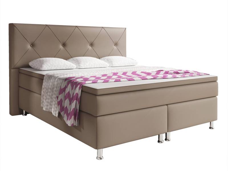 inter Boxspringbett Oxford 180x200 cm inkl. Topper mit 7 Zonen Taschenfederkernmatratze (Boxspringbett, Schlafbett inkl.Kopfteil mit Matratzen und Topper), inkl.Matratzen und Topper von inter