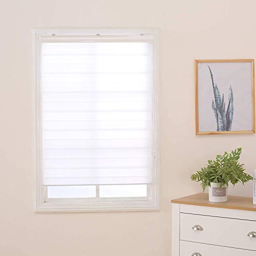 Doppelrollo Klemmfix Ohne Bohren 90cm x 220cm Duo Rollo, Zebrarollo Seitenzugrollo Easyfix für Fenster & Türen - Weiß Doppelrollo Klemmfix Ohne Bohren 90cm x 220cm Duo Rollo, Zebrarollo Seitenzugrollo Easyfix für Fenster & Türen - Weiß von interGo