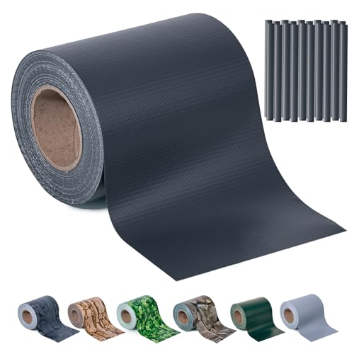 Sichtschutzstreifen Zaun 35 m x 19 cm inkl.20 Clips, Sichtschutz Zaunfolie PVC Sichtschutzstreifen Doppelstabmatten für Gartenzaun, Balkon/Diverse Farben von interGo