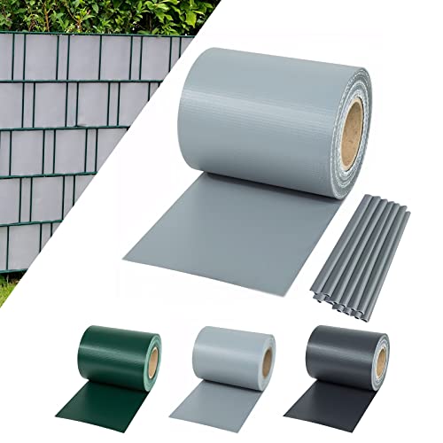Sichtschutzstreifen Zaun 50 m x 19 cm inkl.30 Clips, Sichtschutz Zaunfolie PVC Sichtschutzstreifen Doppelstabmatten für Gartenzaun, Balkon/Diverse Farben von interGo