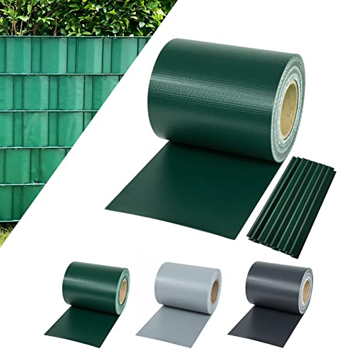 Sichtschutzstreifen Zaun 50 m x 19 cm inkl.30 Clips, Sichtschutz Zaunfolie PVC Sichtschutzstreifen Doppelstabmatten für Gartenzaun, Balkon/Diverse Farben von interGo
