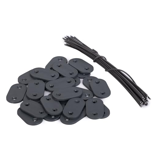 interGo 52 Stück Sichtschutz Befestigungsset, Wetterfeste PVC-Klammern in Anthrazit – Befestigungskit für Sichtschutzmatten, Gartenzäune & Balkonwindschutz von interGo