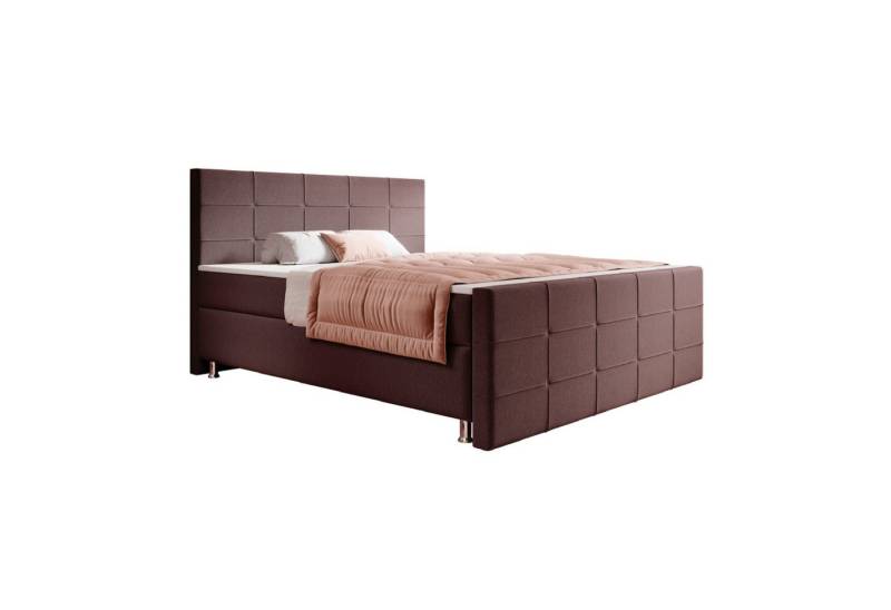 interbed Boxspringbett Florenz 180x200cm Webstoff (Bett 180x200 cm mit Fussteil Schlafbett Betten), inklusive Fußteil, Matratzen und Topper von interbed