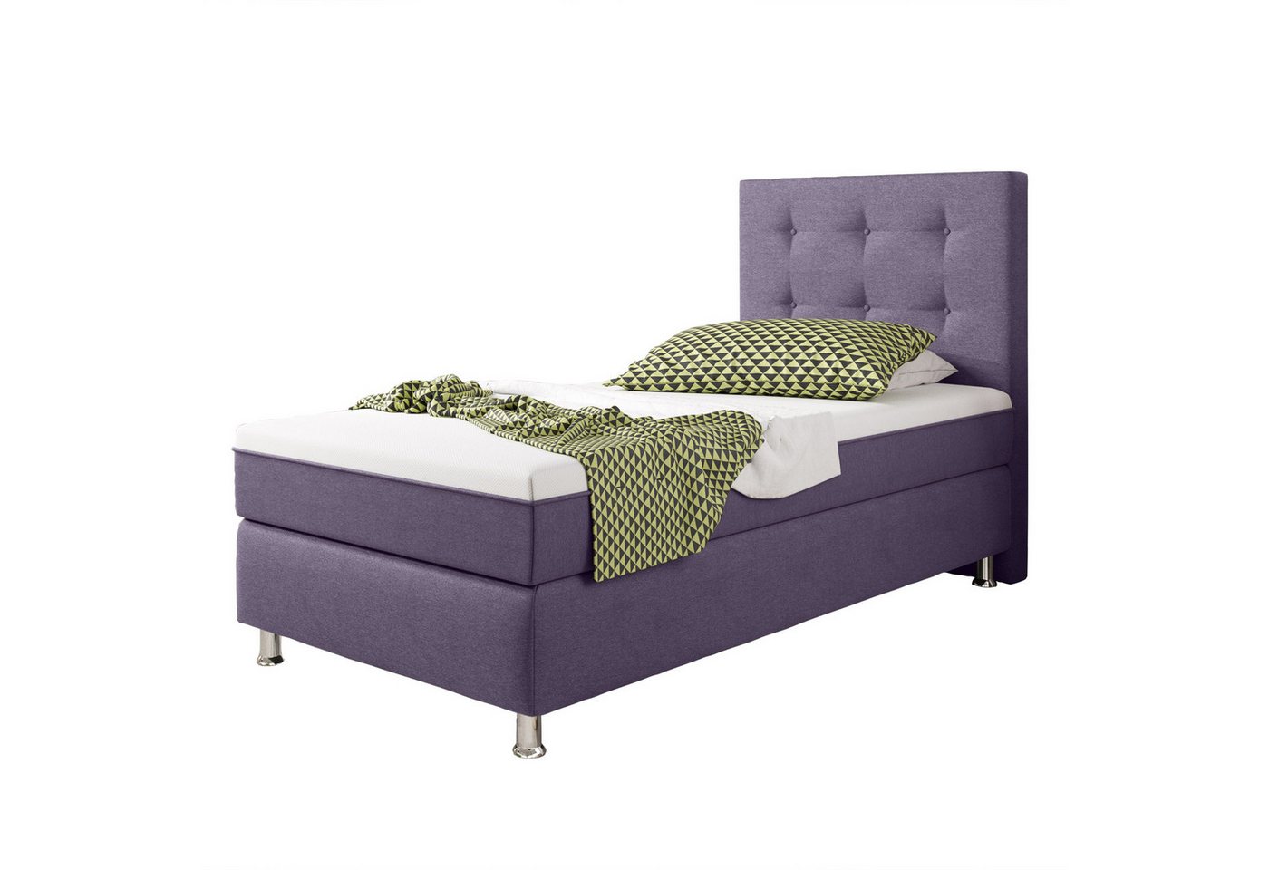 interbed Boxspringbett Köln Plus 90x200 cm Webstoff Schwarz mit Topper-Optik interbed Boxspringbett Köln Plus 90x200 cm Webstoff Schwarz mit Topper-Optik von interbed