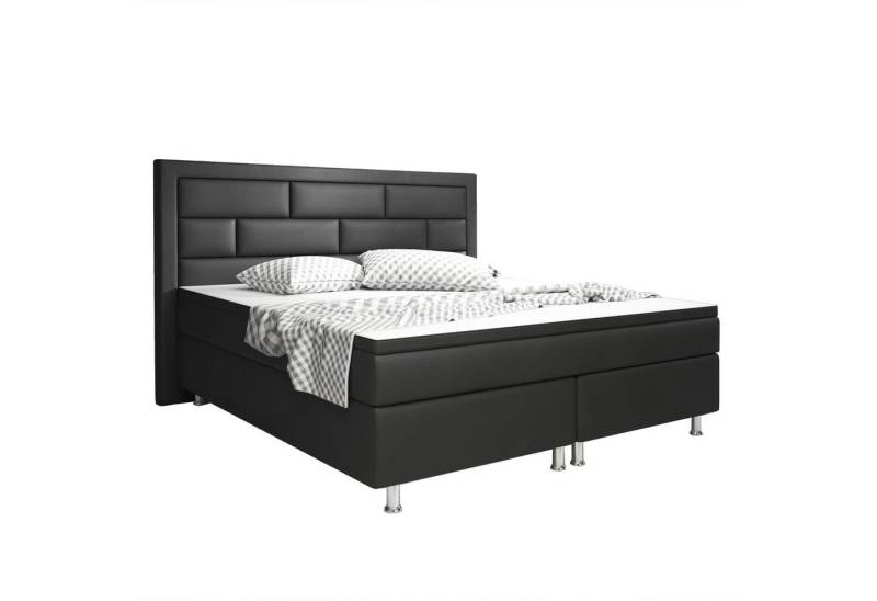 interbed Boxspringbett Nizza 180x200 cm (Bett 180x200 cm, Bett 180x200 cm schlafbett mit Matratze springboxbett), inklusive Matratzen und Topper von interbed