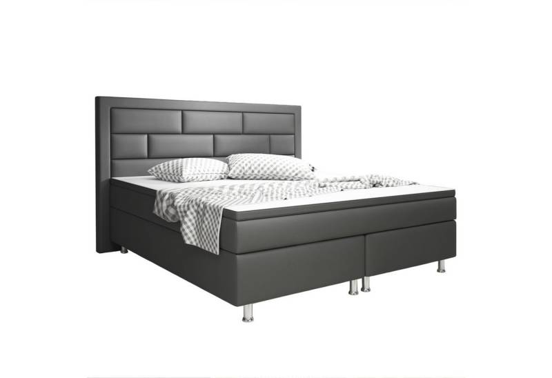 interbed Boxspringbett Nizza 180x200 cm (Bett 180x200 cm, Bett 180x200 cm schlafbett mit Matratze springboxbett), inklusive Matratzen und Topper von interbed