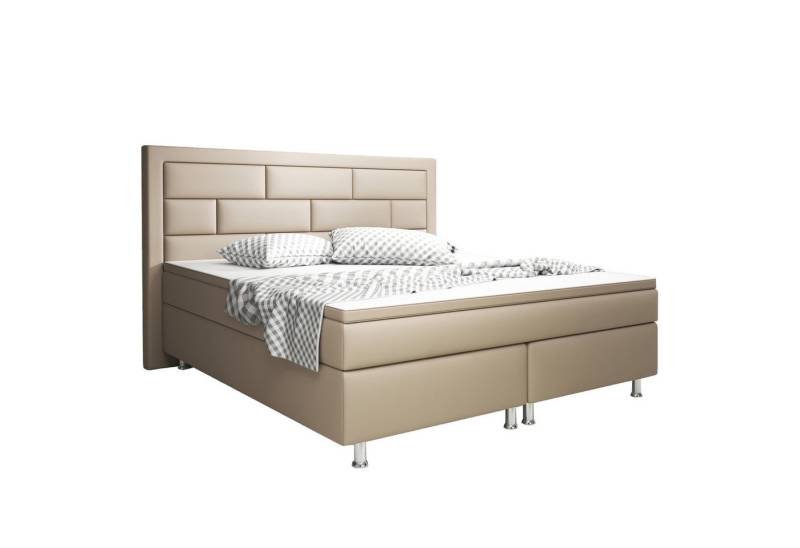 interbed Boxspringbett Nizza 180x200 cm (Bett 180x200 cm, Bett 180x200 cm schlafbett mit Matratze springboxbett), inklusive Matratzen und Topper von interbed