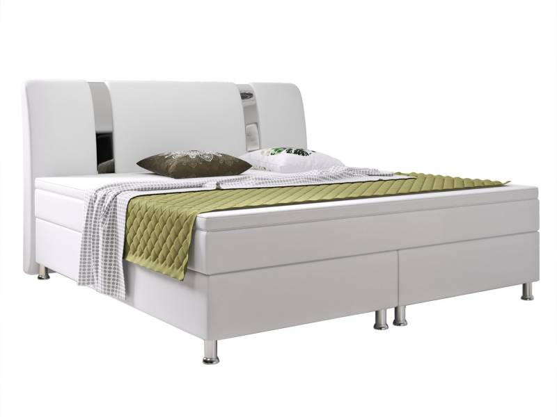interbed Boxspringbett Riva 180x200 cm Kunstleder (Bett schlafbett mit matratze 180x200), inkl. Matratzen und Topper von interbed