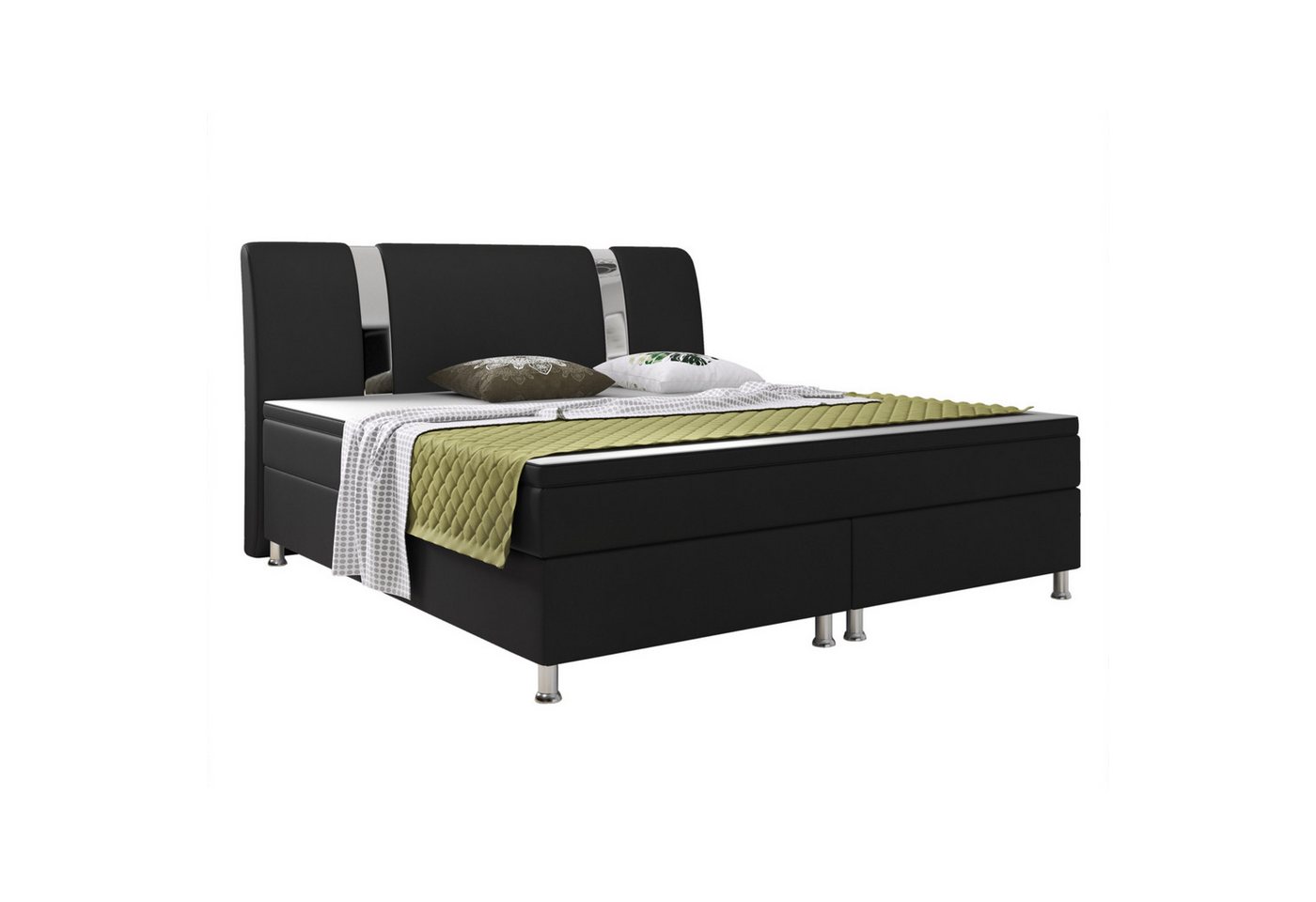 interbed Boxspringbett Riva 180x200 cm inkl. Topper (inkl.Kopfteill, inkl.Topper, inkl.Federkernmatratze) von interbed