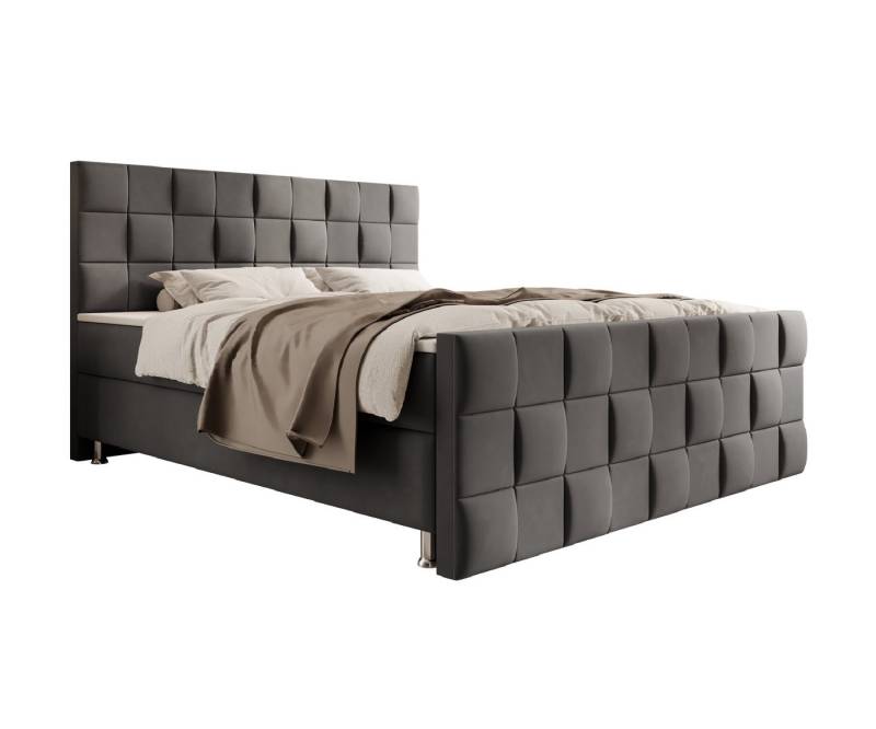 interbed Boxspringbett Tarifa 180x200cm Samt (Boxspringbett, Bett schlafbett mit matratze 180x200), Design inklusive Fußteil, Matratzen und Topper von interbed