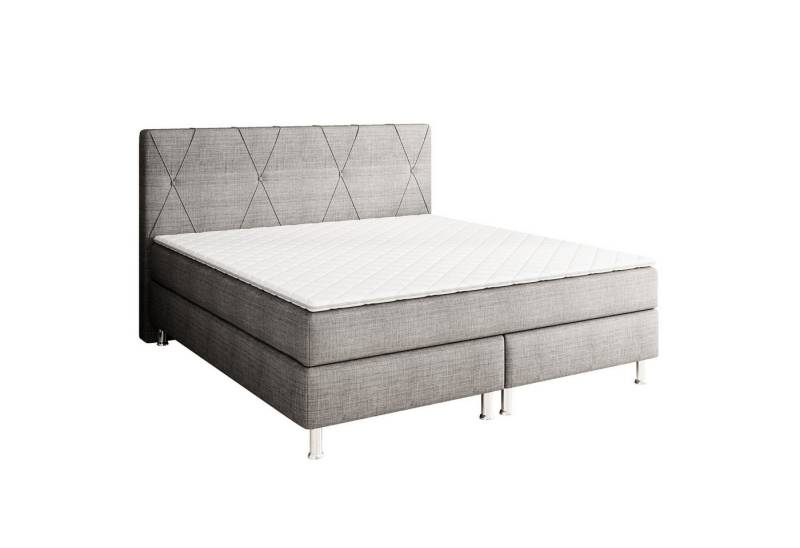 interbed Boxspringbett Tokio 180x200 cm Webstoff anthrazit BEZ 176552 (Boxsringbetten, Bett schlafbett mit matratze 180x200), inklusive Matratzen und Topper von interbed