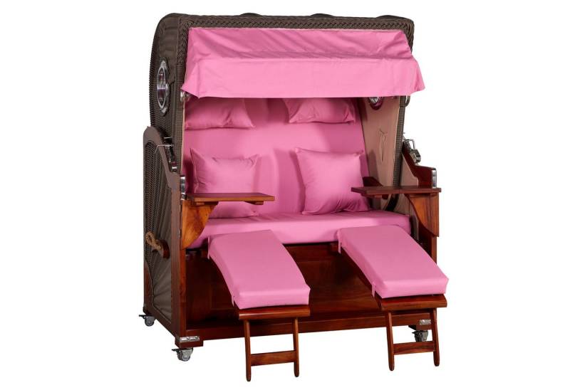 WebaVita Strandkorb Romy Vollholz Mahagoni Rosa, BxTxH: 145x80x170 cm, Strandkorb von WebaVita