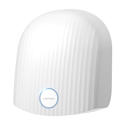 interhasa! Automatischer Händetrockner Infrarotsensor Handtrockner für Badezimmer zu Hause, Extra Leise, geräuscharm (40 db), Wandmontage Handtrockner, kompakte ABS-Abdeckung 1200W（Weiß） von interhasa!