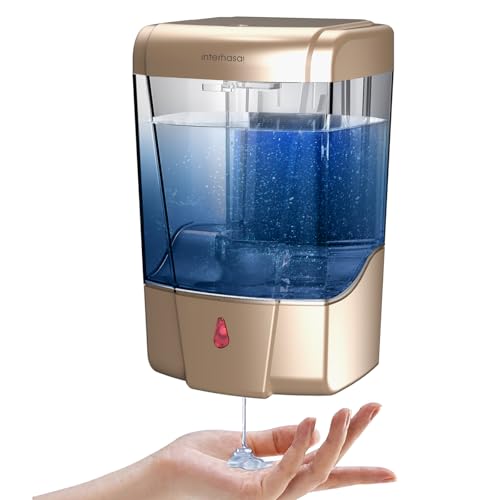 interhasa! Automatischer Seifenspender 600 ml/20 Unzen zur Wandmontage, berührungsloser Seifenspender mit Infrarot-Bewegungssensor für Küche und Badezimmer（Gold ） von interhasa!