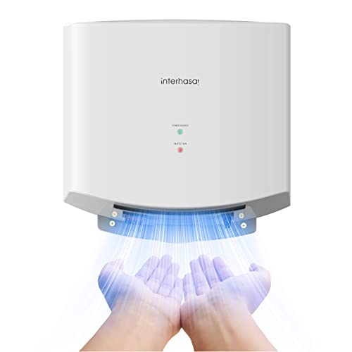 interhasa! Händetrockner automatischer Infrarotsensor handtrockner leise Gewerbe und Haushalt 1250W （Weiß） von interhasa!