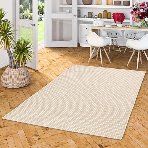 In & Outdoor Teppich Flachgewebe Natur Panama Beige Creme Mix in 3 Größen von Pergamon