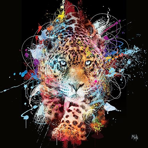 international GRAPHICS Hochwertiger Kunstdruck - ''Leopard Pop'' von Moki - 70 x 70 cm - UNGERAHMT - Papiergewicht ca. 230 Gr./m² - Poster Bild Deko Zeichnung Wandbild von international GRAPHICS