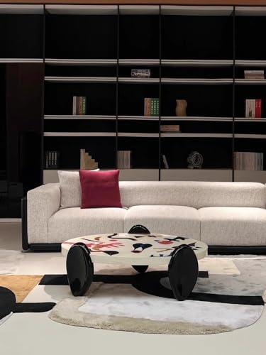 Handbemalter niederländischer Kunst-Couchtisch, französischer Designer-Tisch aus Kiefernholz mit abstrakten bunten Kunstwerken, Graffiti-Stil, Wohnzimmermöbel von interoknack